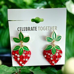 Celebrate Together 1 1/2" Strawberry Drop/Dangle Earrings-NWT